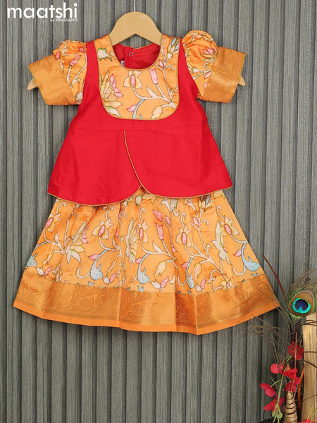 Beautiful Designer Kids Kalamkari Silk Lehenga Choli at Rs 999.00 | Surat|  ID: 2852982658030