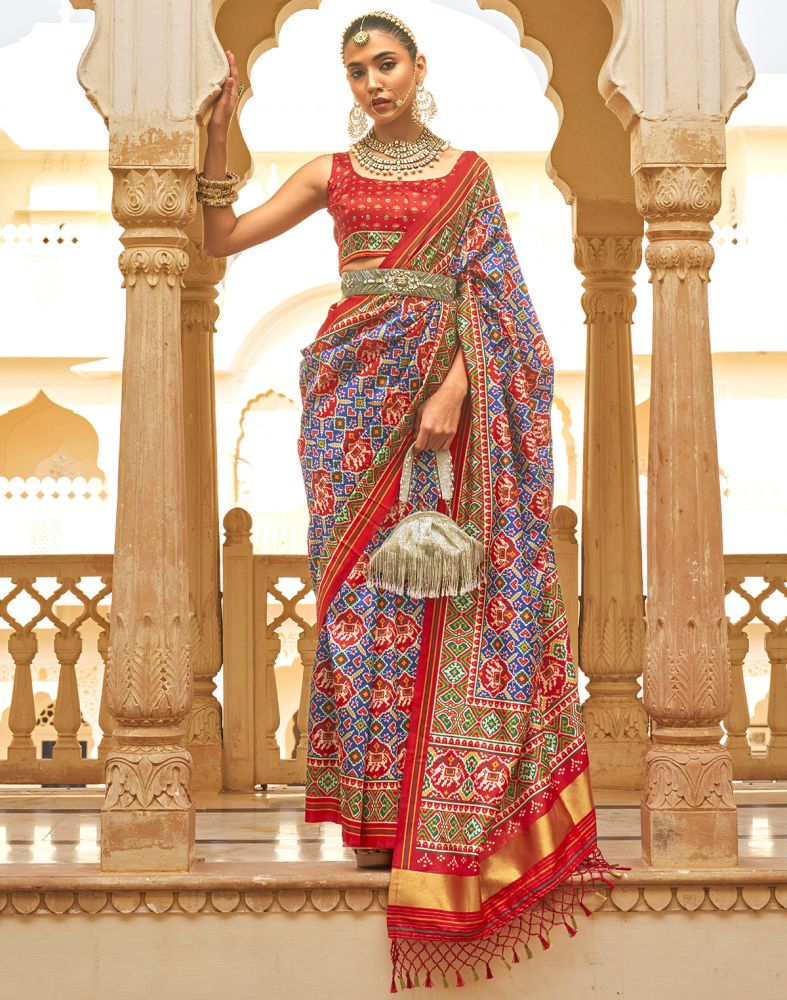 Ravi Patola art Patan Double ikat Royal Traditionally Designer Patola Saree  +9178028… | Fancy blouse designs, Designer saree blouse patterns, Bridal blouse  designs