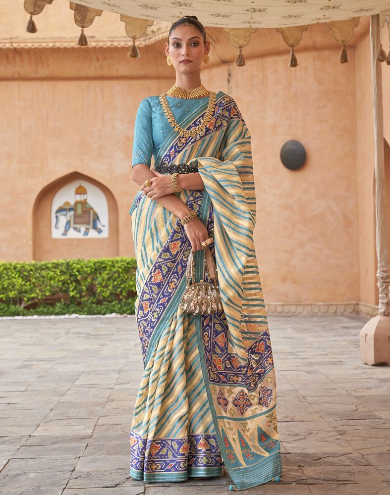 Yellow Soft Cottan Brasso Saree With Printed & Weaving Work | Saree, Brasso,  Yellow saree
