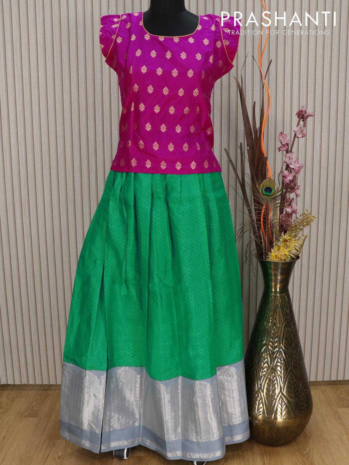 Buy Anneca FASHION Girl's Cotton Blend Semi stitched Lehenga Choli Set  (3-16 years) (14-15 Years, Maroon) at Amazon.in