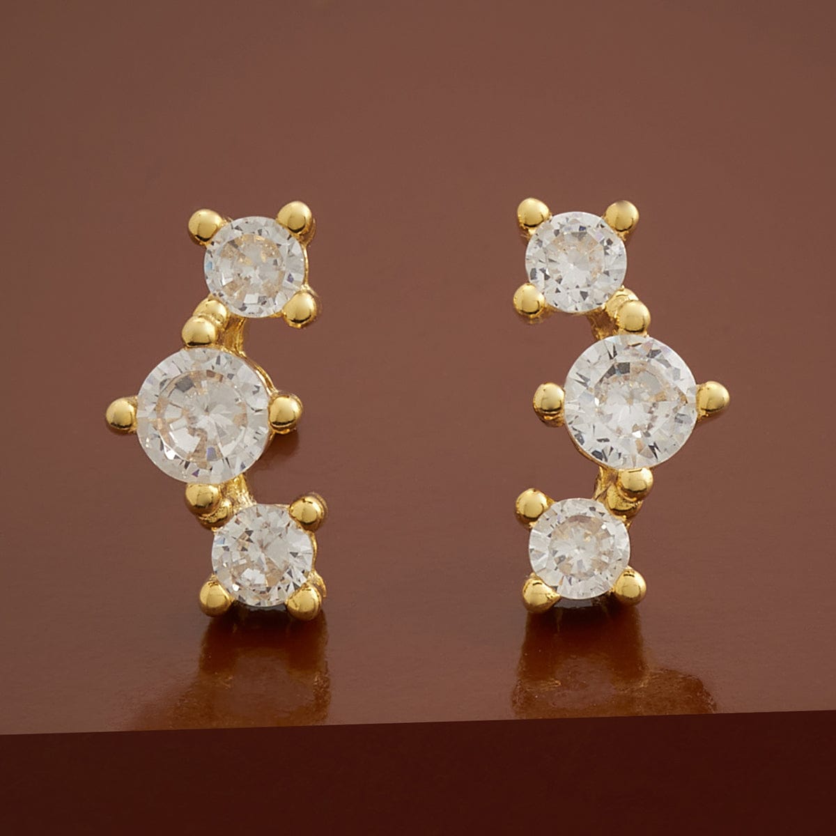 14 KT Gold Stone Venturina Stud Earrings - Carbo Jewelers