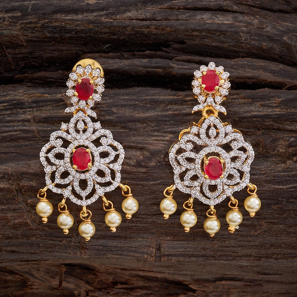 Sai Fashion Gold Plated Kundan Stone Designer Jhumki Earrings