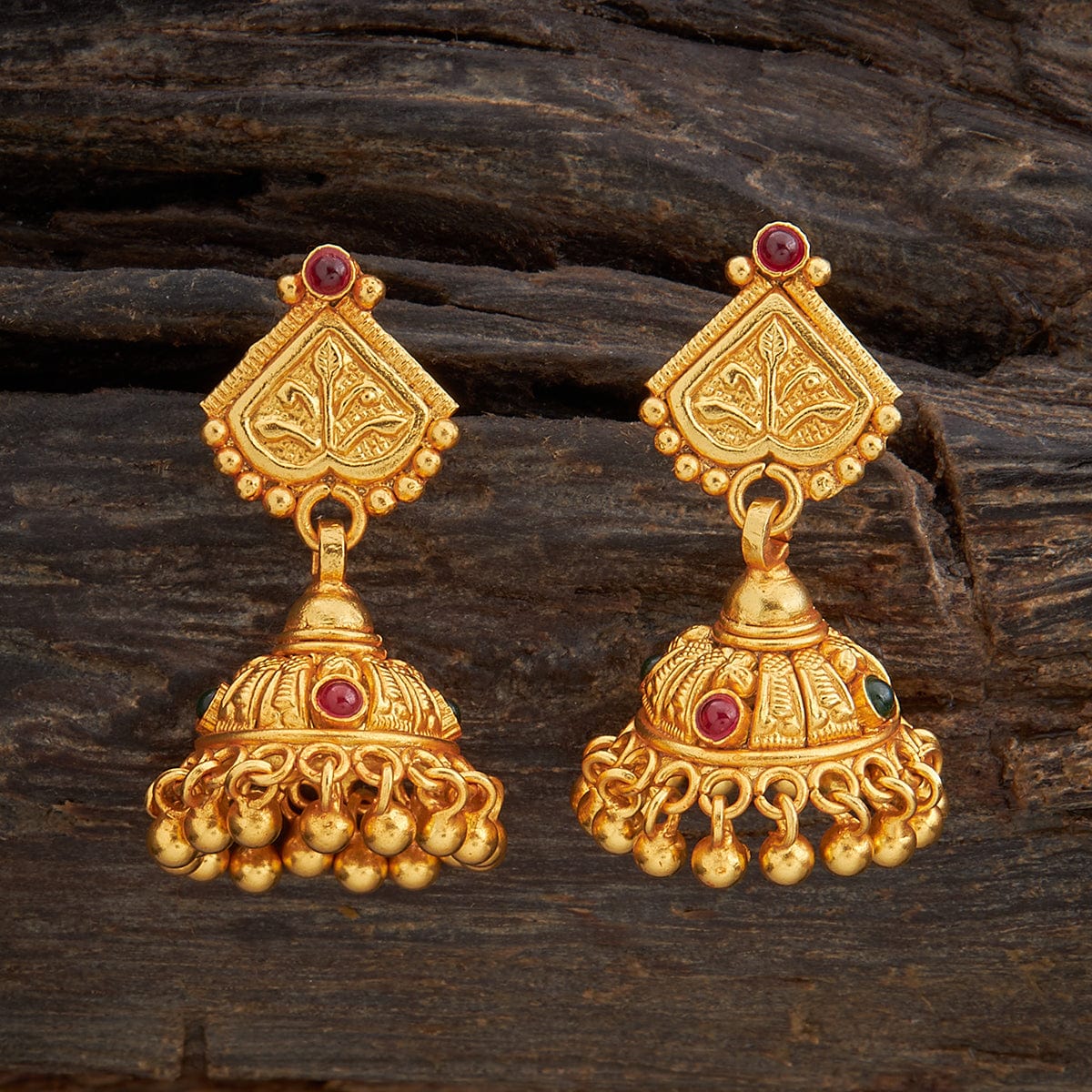 Wedding Wear Antique Temple Earring with Gold Plating 200562 at Rs 400/pair  in Mumbai