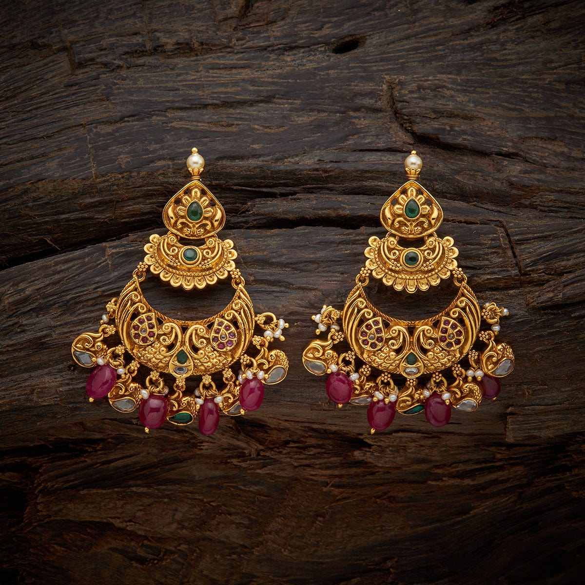 Buy Desire Floral Hanging Gold Earrings |GRT Jewellers