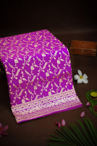 Banarasi Silk Magenta Saree