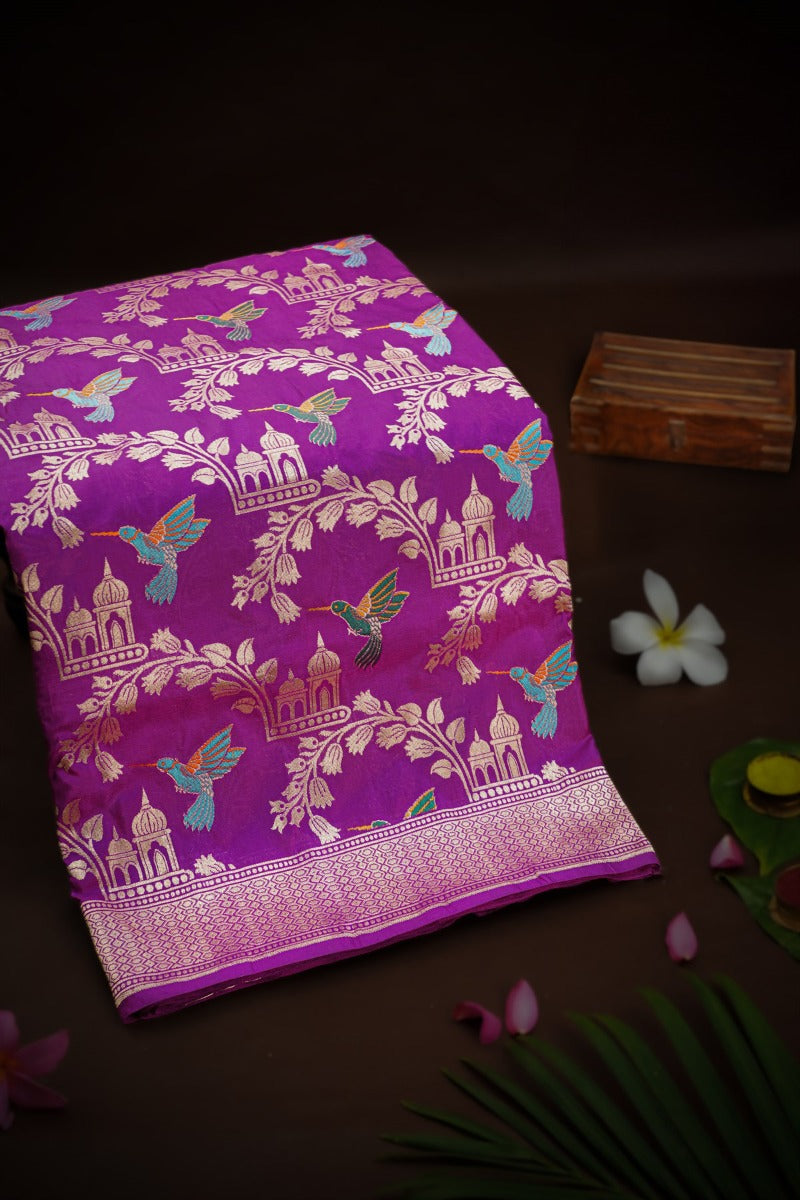 Banarasi Silk Purple Saree