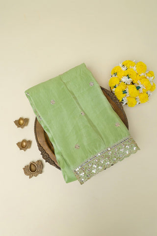 Designer Crepe Light Green Saree