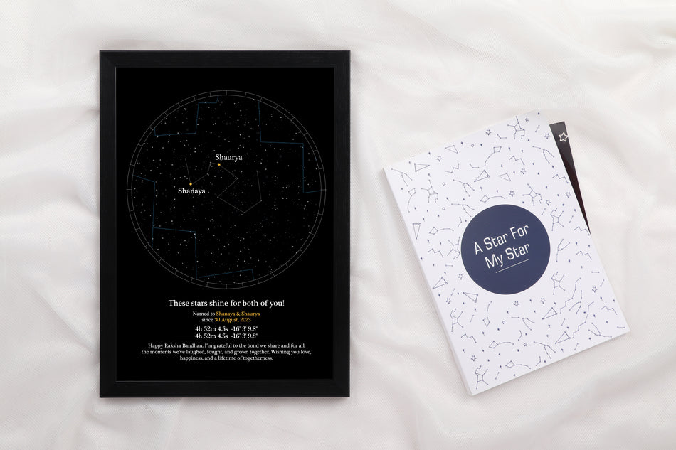 Stars for Sibling - A3 With Glass ( 29.72 x 41.91 cm)