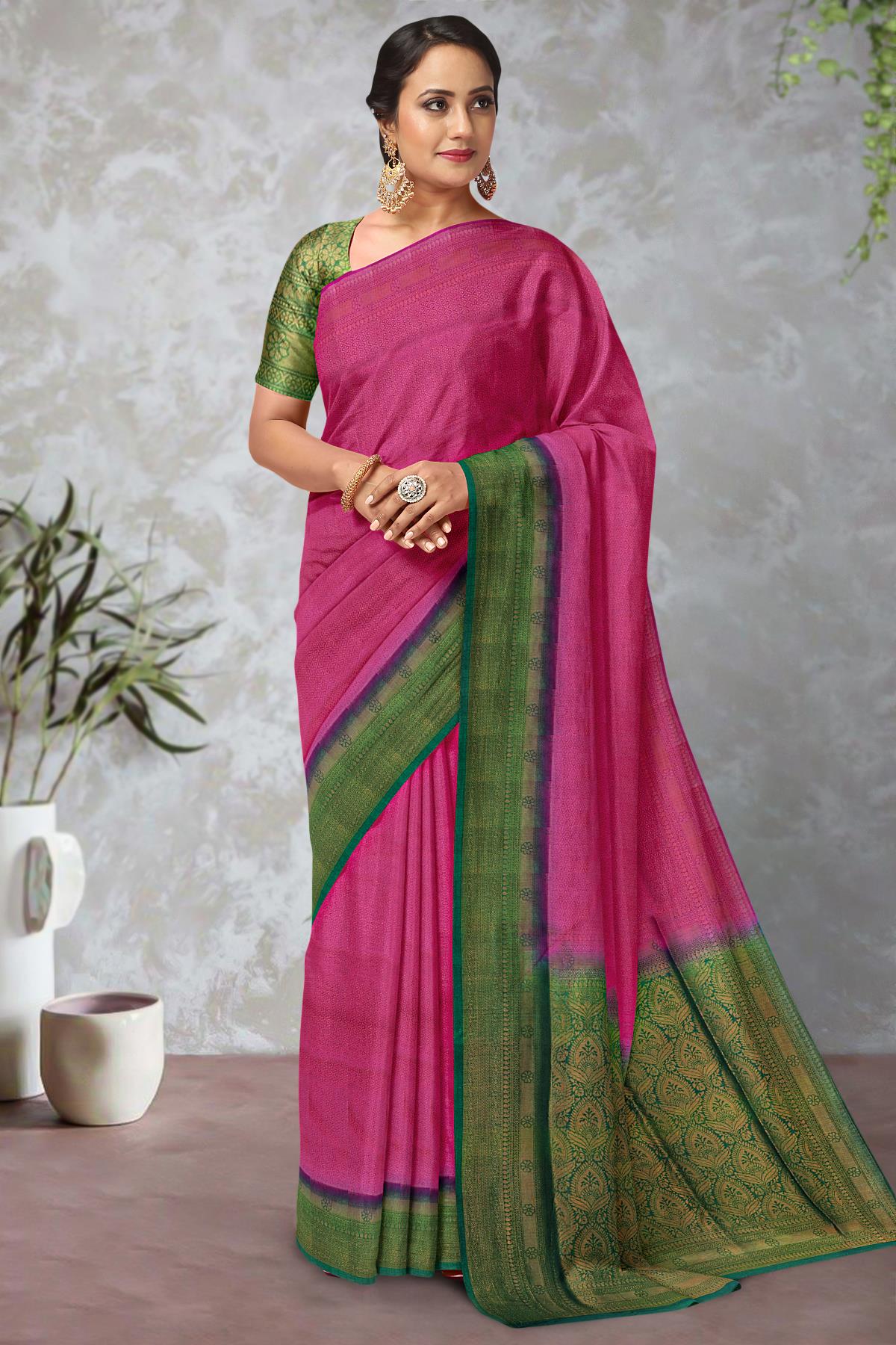 Printed Women Pure Banarasi Soft Silk Saree, 5.5 m (separate blouse piece)  at Rs 549/piece in Muradnagar