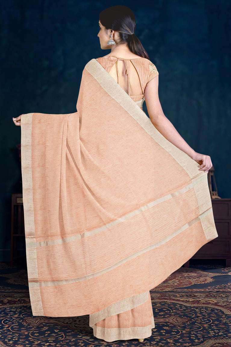 Satin & Tissue Silk Saree Plain and Emboirdered Lace Border with  Embroidered Blouse » BRITHIKA Luxury Fashion