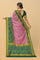 PURPLE and DARK GREEN IKKAT PRINT SILK Saree with BANARASI FANCY