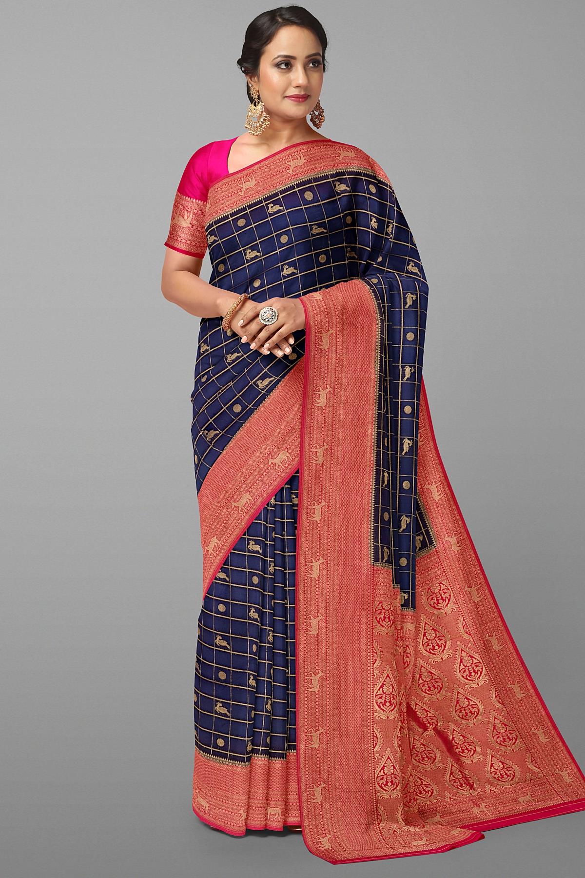 Golden Chiffon Saree with Fancy Tassels – nandikasarees.co.uk