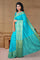 SKY BLUE and GOLD EMBROIDERED SILK Saree with FANCY