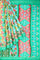 MULTI and SEA GREEN GEOMETRIC LINEN Saree with FANCY