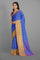 ROYAL BLUE and MULTI IKKAT PRINT SILK Saree with IKAT