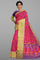 PINK and MULTI FLORAL JAAL SILK Saree with IKAT