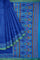 ROYAL BLUE and BLUE PLAIN SILK Saree with IKAT