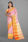 ONION PINK and RED BROCADE SILK Saree with KANCHIPURAM