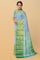 SEA BLUE and GREEN BROCADE SILK Saree with KANCHIPURAM