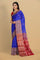 ROYAL BLUE and MAROON FLORAL BUTTIS SILK Saree with BANARASI FANCY