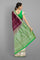 PURPLE and DARK GREEN FLORAL JAAL SILK Saree with BANARASI FANCY