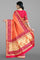 PEACH and MAGENTA BUTTIS SILK Saree with BANARASI