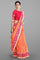 PEACH and MAGENTA BUTTIS SILK Saree with BANARASI