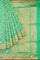 SEA GREEN and GOLD FLORAL JAAL SILK Saree with BANARASI