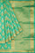 SEA GREEN and GOLD FLORAL JAAL SILK Saree with BANARASI