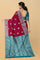 MAGENTA and TEAL POLKA DOTS SICO Saree with CHIRALA