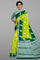 LIME GREEN and DARK GREEN LEAF WEAVING SILK Saree with FANCY