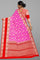 LIGHT PINK and RED FLORAL JAAL SILK Saree with FANCY