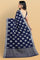 NAVY BLUE and SILVER BUTTIS CHIFFON Saree with BANARASI FANCY