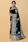 BLACK and GOLD FLORALS DOLA SILK Saree with FANCY