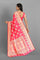 PINK and GOLD BUTTIS SILK BLEND Saree with SEMI PATTU