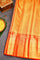 ORANGE and GOLD FLORAL JAAL SILK Saree with KANCHIPURAM