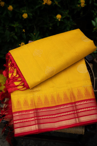 Kuppadam Silk Mustard Saree