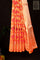 Designer Kora Saffron Saree With Floral Jaal