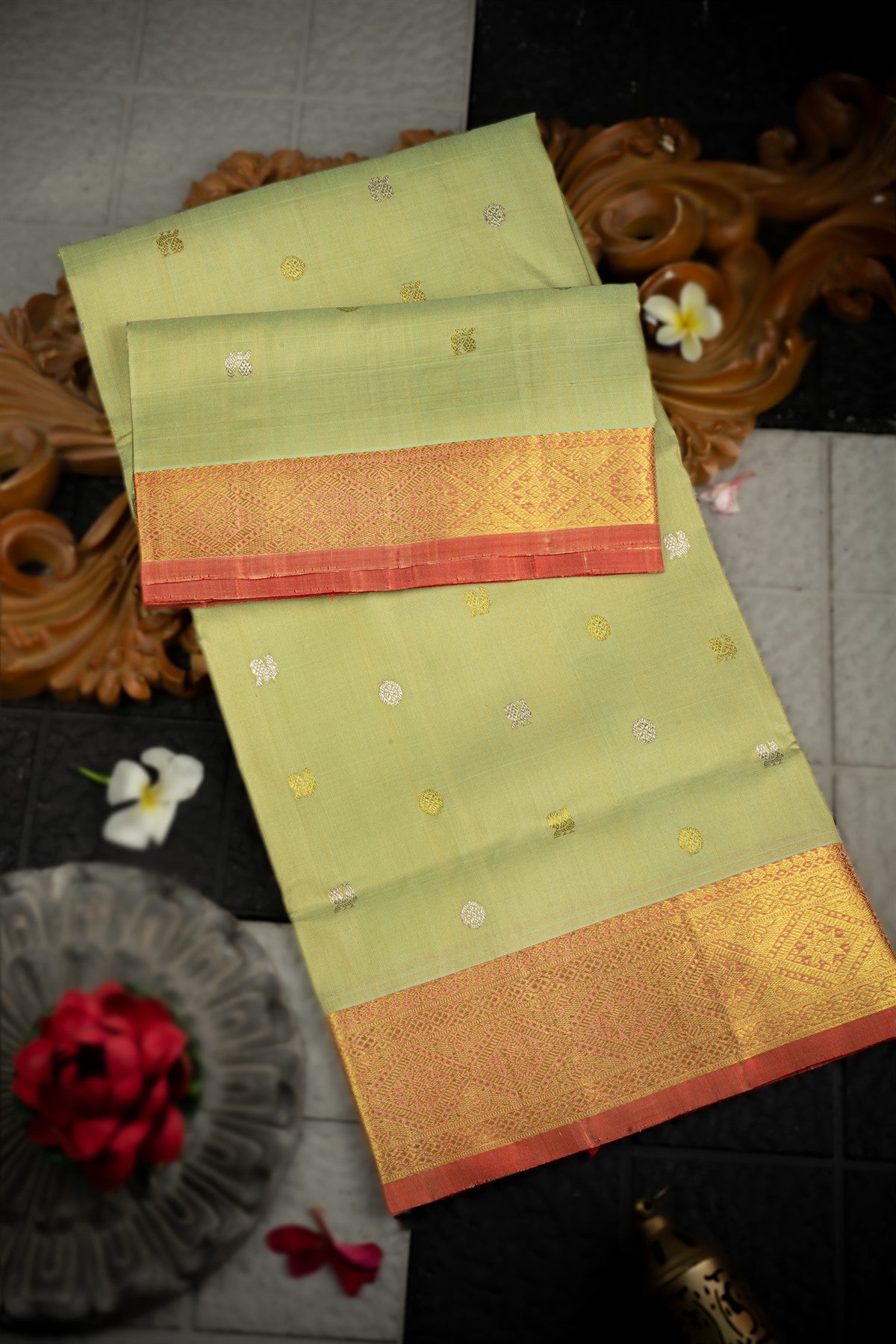 Venkatagiri Silk Biege Saree