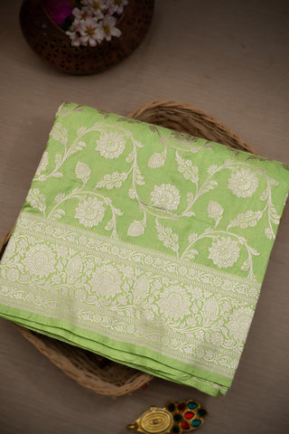 Banarasi Silk Parrot Green Saree