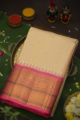 Gadwal Silk Cream Saree