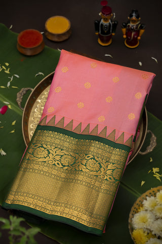 Gadwal Silk Rose Pink Saree