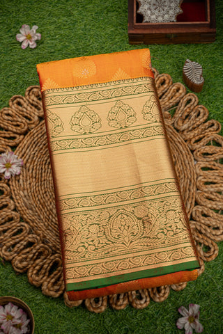 Coimbatore Silk Mustard and Orange Saree