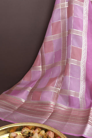 Mysore Crepe Lavender Saree