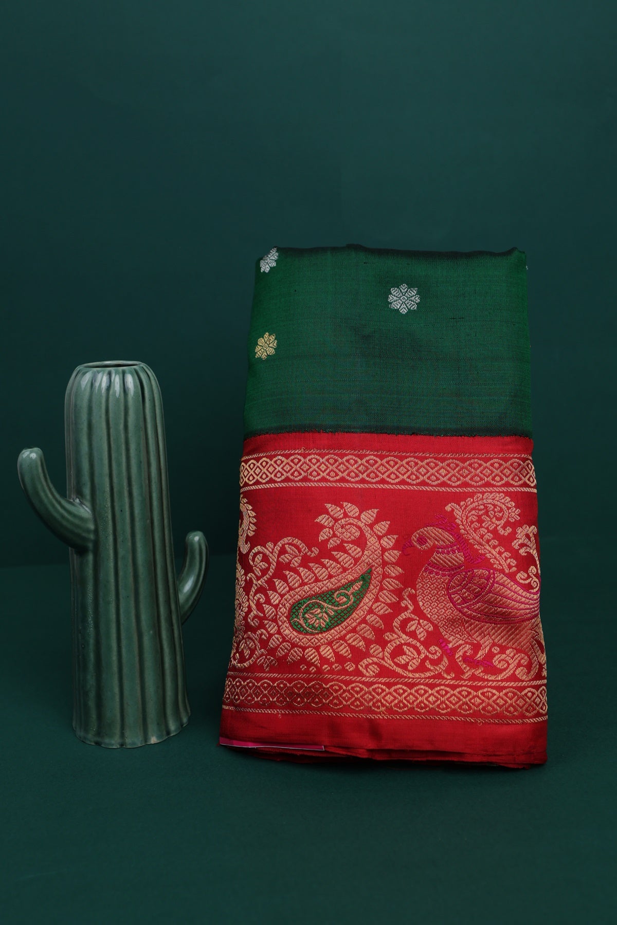 Gadwal Silk Dark Green Saree