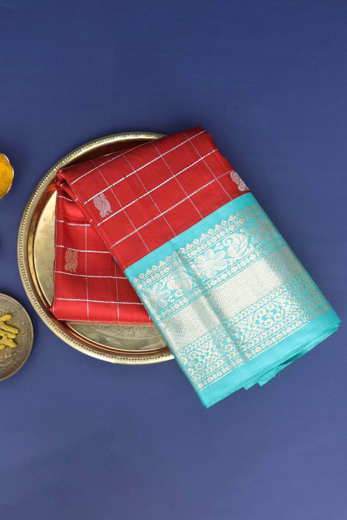 Kuppadam Silk Red Saree