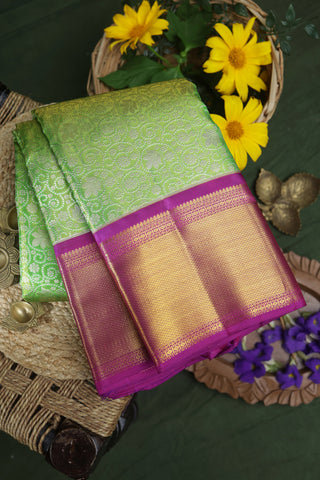 Kancheepuram Silk Tissue Green Saree