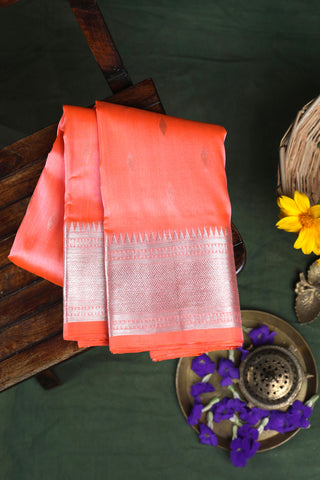 Venkatagiri Silk Peach Saree