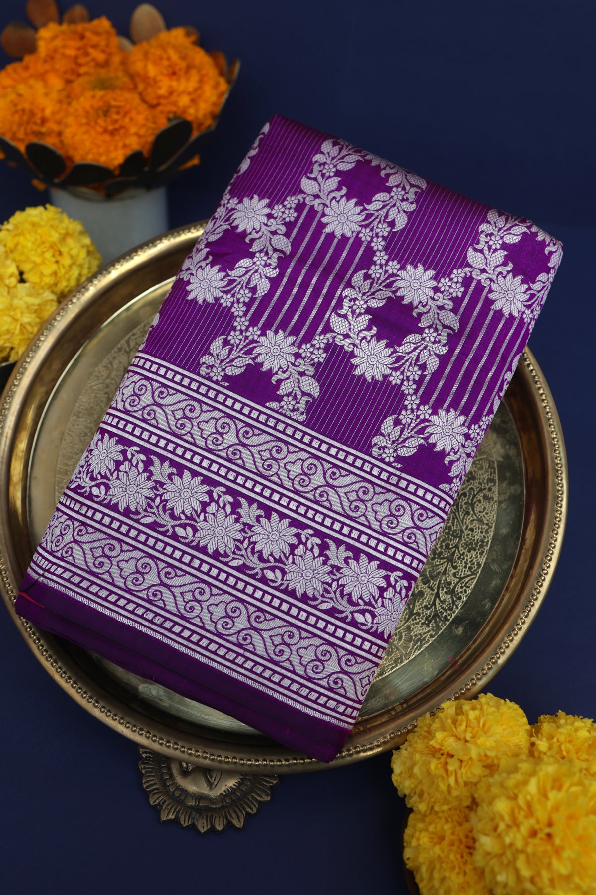 Banarasi Silk Purple Saree