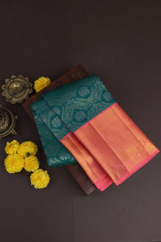 Kancheepuram Silk Peacock Green Saree